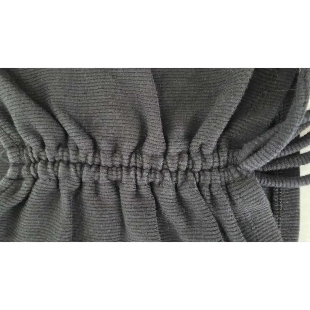 ZARA Black Ribbed Ruched Drawstring Crop Top Long Sleeve Women's Size M Coquette